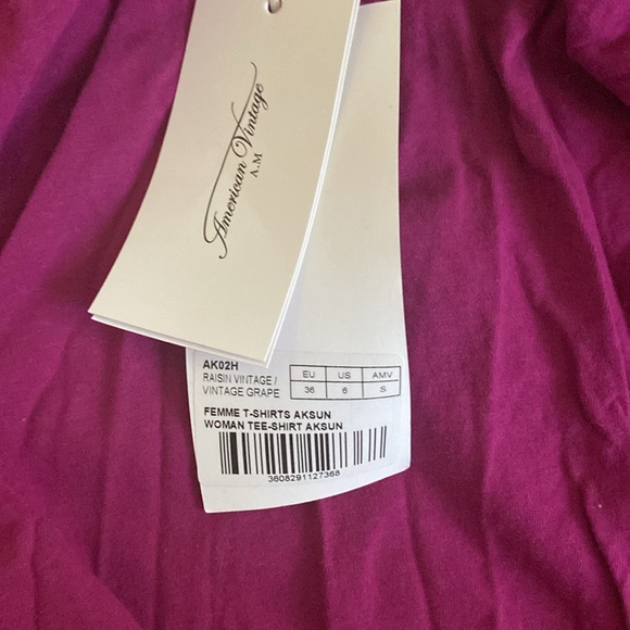 American Vintage Women's long sleeve tee- vintage grape NWT - Picture 3 of 3